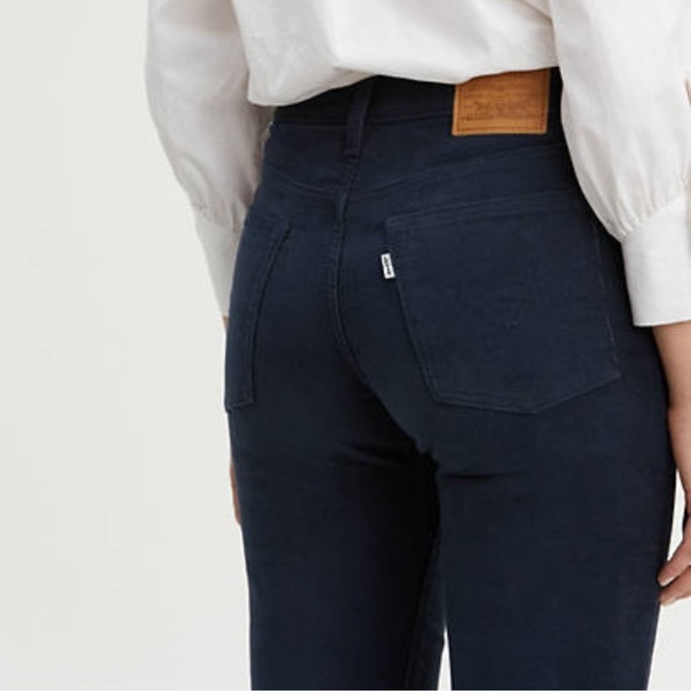 Levi’s Premium Wedgie Straight Corduroy Pants • Sz 27 • Muted Slate Blue - Picture 3 of 13